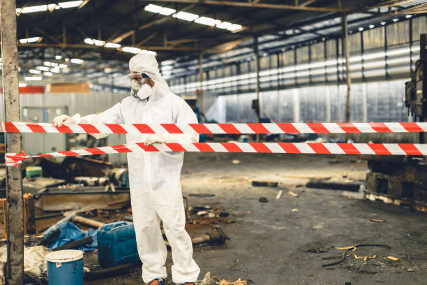 Professional Biohazard Cleanup technician working in Hopatcong, NJ